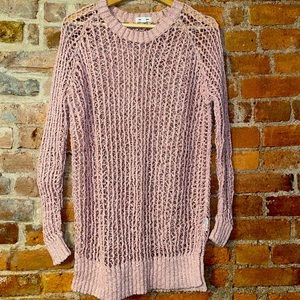 Crochet sweater. Rusty pink. 70% COTTON, 16% ACRYLIC, 14% POLYESTER.
